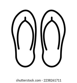 Slippers icon vector. Linear style sign for mobile concept and web design. Flip flops symbol illustration.