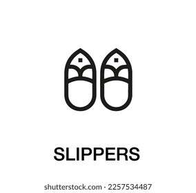 slippers icon vector. Linear style sign for mobile concept and web design.slippers symbol illustration. Pixel vector graphics - Vector.