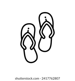 Slippers icon vector. Linear style sign for mobile concept and web design. Flip flops symbol illustration. Pixel vector graphics - Vector.