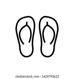 Slippers icon vector sign for mobile concept and web design. Flip flops symbol illustration.