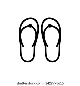 Slippers icon vector sign for mobile concept and web design. Flip flops symbol illustration.