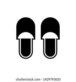 Slippers icon vector sign for mobile concept and web design. Flip flops symbol illustration.