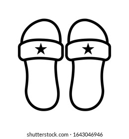 Slippers icon vector sign and symbol on trendy design