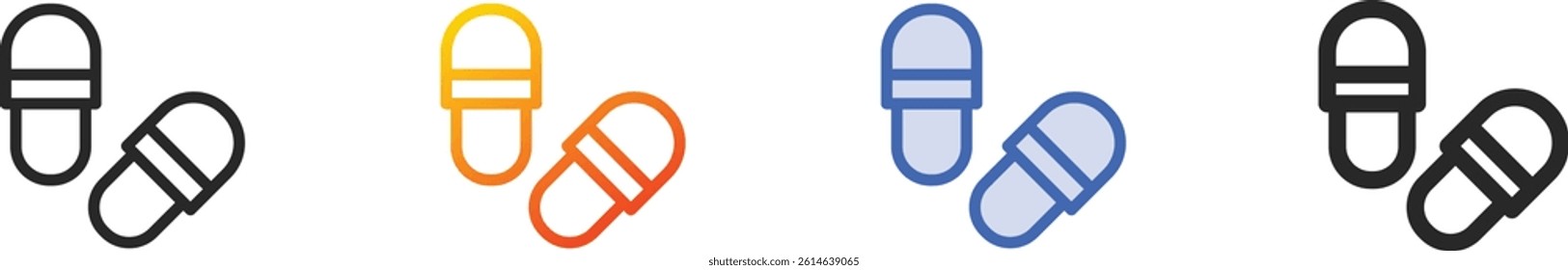 slippers icon.Thin Linear, Gradient, Blue Stroke and bold Style Design Isolated On White Background