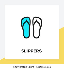 SLIPPERS AND ILLUSTRATION ICON CONCEPT