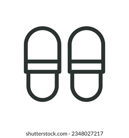 Icono aislado de las zapatillas, icono vectorial de las zapatillas suaves con trazo editable