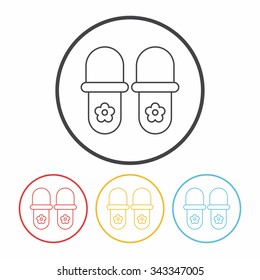 slippers line icon