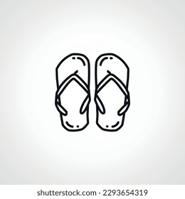 slippers line icon. beach slippers outline icon