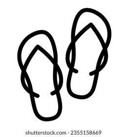 Slippers line icon, Summer concept, flip-flop shoes sign on white background, beach slippers icon in outline style for mobile concept and web design. Vector graphics