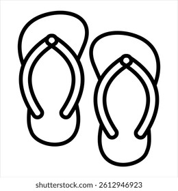 Slippers Line Icon Vector Illustration
