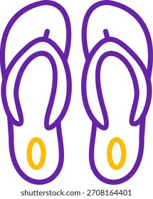 Slippers Line Two Color Vector Icon Design