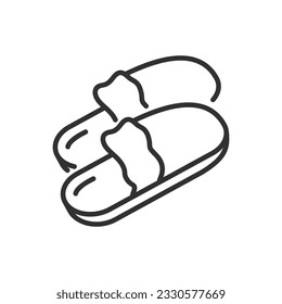 Slippers, linear icon. Line with editable stroke
