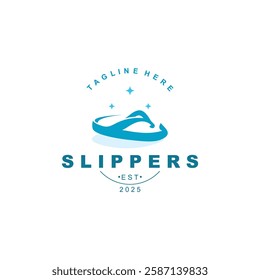 Slippers Logo creative Design vintage Concept Illustration Symbol Icon
