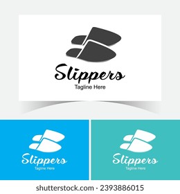 Plantilla de diseño del logotipo de las zapatillas. Cómodos zapatos caseros.