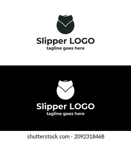 Slippers logo isolated of flat style design