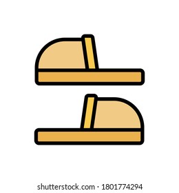 Icono de las zapatillas de los ancianos. Color simple con elementos de vector de contorno de iconos de los hogares de enfermería para ui y ux, sitio web o aplicación móvil