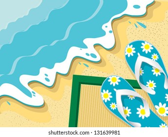 slippers on the beach