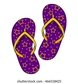 Slippers on a white background