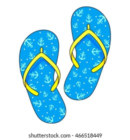 Slippers on a white background