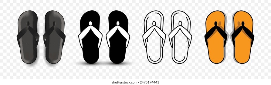 slippers outline and filled icon, minimalistic flat design. 3d slippers. web,ui, mobile logo and identity.