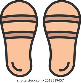 Slippers Outline Filled Style Icon