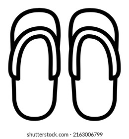 Slippers in outline icon. Flip flops, summer, holiday, vacation