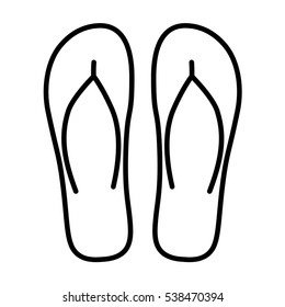  slippers outline icon, minimalistic flat design for web, mobile logo and identity
