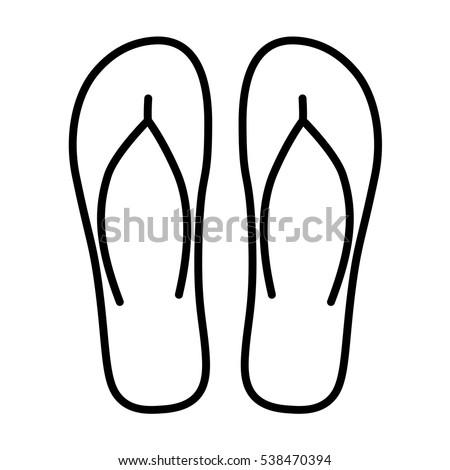 Slippers Outline Icon Minimalistic Flat Design Stock Vector (Royalty ...
