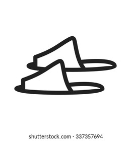 Slippers, pair, home icon vector image. Can also be used for objects. Suitable for web apps, mobile apps and print media.