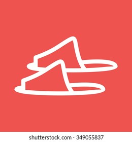 Slippers, pair, home icon vector image. Can also be used for objects. Suitable for web apps, mobile apps and print media.