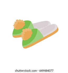 Slippers. Pair of slippers for the house. Vector illustration. 