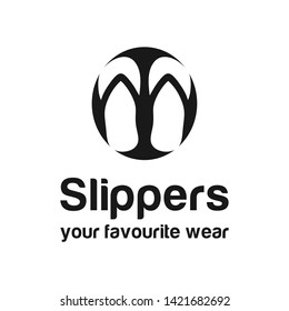 slippers pair negative space logo illustration vector icon download