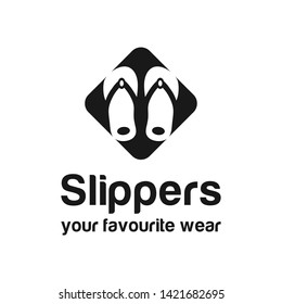 slippers pair negative space logo illustration vector icon download