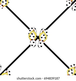 slippers pattern seamless pattern lines heart white background vector illustration 