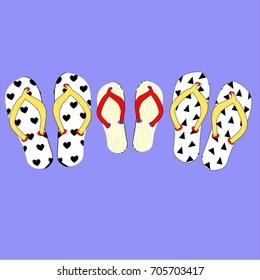 slippers pattern vector illustration 
