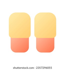 Slippers pixel perfect flat gradient color ui icon. Hotel provides footwear for room. Hygiene. Simple filled pictogram. GUI, UX design for mobile application. Vector isolated RGB illustration