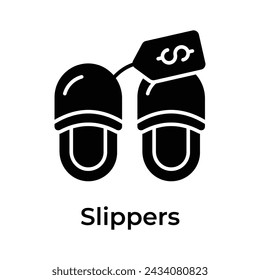 Slippers with price tag, mothers day gift, expensive shoes, ready to use vector