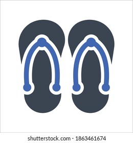Zapatillas, icono de sandalias, gráficos vectoriales