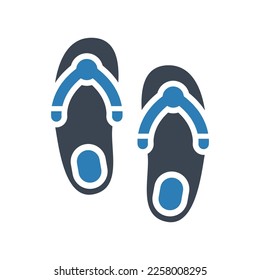 Icono de sandalias de solapa (gráficos vectoriales)