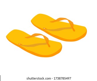 Slippers and sandals vector, flat and cartoon illustration on white background 