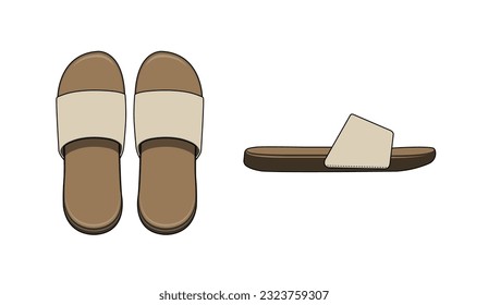Slippers ( sandals ) vector template illustration
