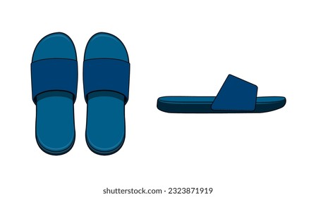 Zapatillas ( sandalias ) ilustración de la plantilla de vector