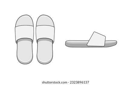 Slippers ( sandals ) vector template illustration