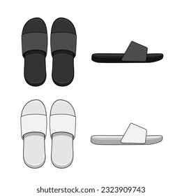 Slippers ( sandals ) vector template illustration set