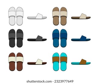 Corredores ( sandalias ) conjunto de ilustraciones de vectores