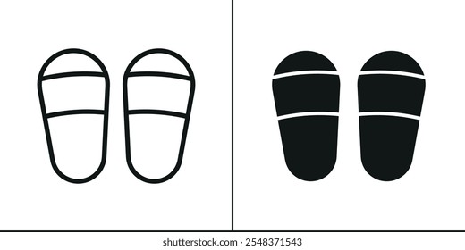 Slippers set bedroom home fashion icon vector basic design simple and modern concept graphic