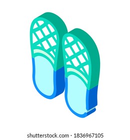 slippers shoes isometric icon vector. slippers shoes sign. isolated symbol illustration