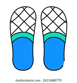 slippers shoes line icon vector. slippers shoes sign. isolated symbol illustration