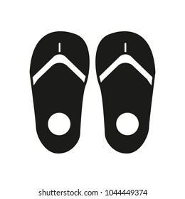 Slippers silhouette icon. Slippers vector illustration isolated on white background.