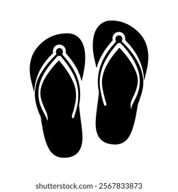 Slippers silhouette vector illustration on white background.